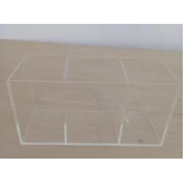 Imagem de Suporte Organizador Maquiagem Home Office Acrílico Cristal 3 nichos - 