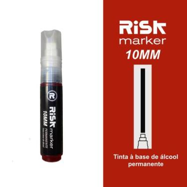 Imagem de Caneta marcador permanente artístico ponta 10MM Risk marker, Vermelho