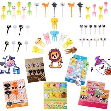 Imagem de Kit Garfinhos Palitinhos Infantis Para Petisco Frutas Crianças Desenho