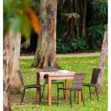 Imagem de Mesa Mestra Ipanema 95 x 95 cm em Madeira Mestra Móveis, Stain Nogueir