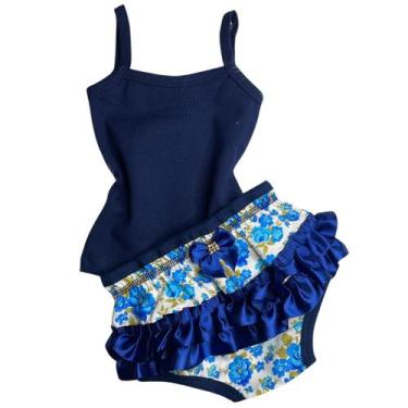 Imagem de Conjunto Bebê Menina Blusa Calcinha Bunda Rica 3 a 12 Meses - Divina B