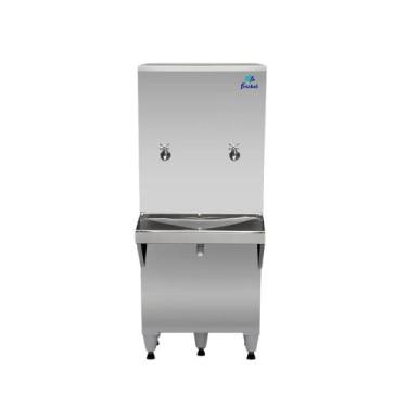 Imagem de Bebedouro de Coluna Industrial 2 Torneiras 50 Litros Frisbel RAO5 Inox