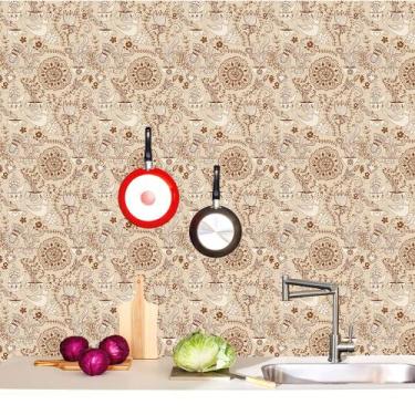 Imagem de Adesivo de Parede Café Retrô, Fundo de Chá Vinil 310x58cm - PapeldePar