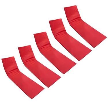 Imagem de  Colchonete Almofadado Espreguiçadeira Piscina Liso Vermelho 5 unidade