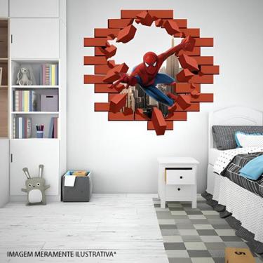 Imagem de Adesivo de Parede Buraco Falso Homem Aranha Mod08 - Lojinha da Luc Ade