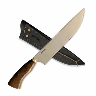 Imagem de Faca p/Churrasco Aço Inox 2mm Artesanal 8 polegadas Cabo de Madeira - 