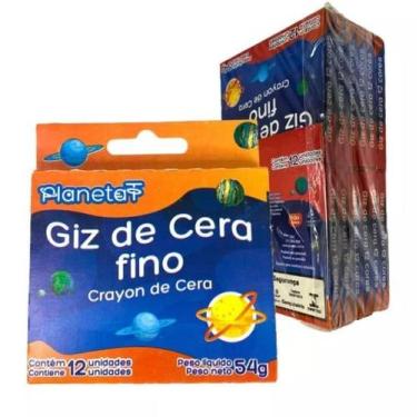 Imagem de 12cx Giz de Cera  Gizão Grosso 12 Cores Giz Escolar Material Volta as 