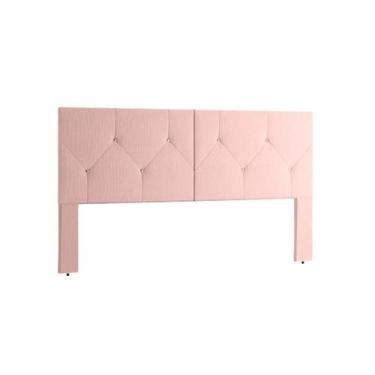 Imagem de Cabeceira berlim para cama box casal 1,40 com pé rosa - Pr Paineis