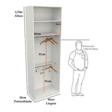 Imagem de Armário Arara Dupla M15 Closet Lojas Organizador Roupas Mdp - VETORIAL