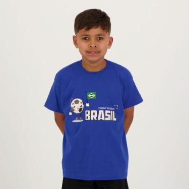 Imagem de Camisa Torcida Brasil Infantil Azul - Licenciados, 11  ANOS