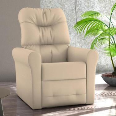 Imagem de Poltrona  Descanso Reclinável Andrea material sintético Bege - Mais de