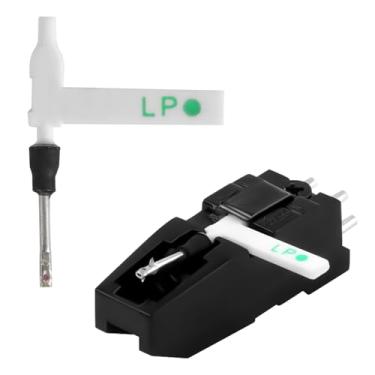 Imagem de 1 caneta stylus de agulha e 1 cartucho de agulha dupla, toca-discos de dupla face, agulha de substituição para toca-discos Stylus Stylus para BSR ST-16 ST-17