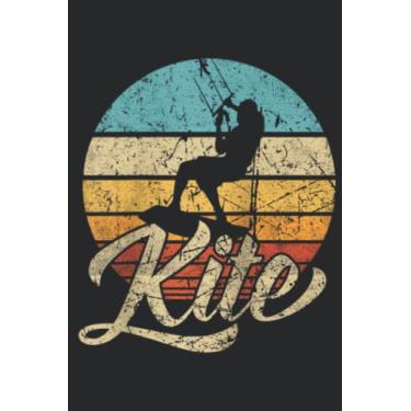 Imagem de Kite Kiteboarding Kitesurfing Surf retro gift Raglan Baseball Pretty: Lined Journal Notebook To Do Schedule, Medium 6x9 Inches, 100 Pages, Printed Cover