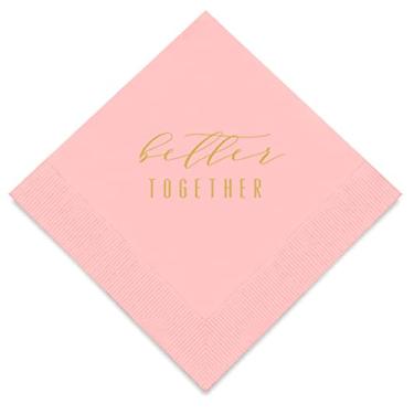 Imagem de Weddingstar Guardanapos dourados para coquetéis, 3 camadas, rosa clássico - Better Together