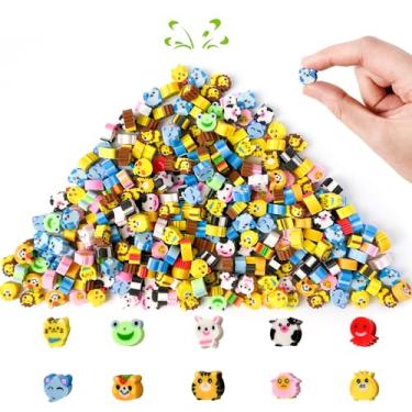 Imagem de Kaemi Mini Borrachas para Crianças, 300 Peças, Borrachas Fofas para Lápis, Animais Divertidos, Materiais Escolares a Granel, Lembrancinhas de Festa