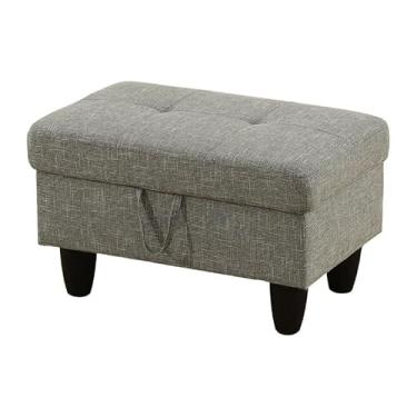 Imagem de Uneeruiqy Sofá de sala de estar de linho cinza otomano sofá para sala de estar em casa escritório quarto sala de estar, forte capacidade de carga sofá pequeno sofá sofá setee