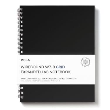 Imagem de Vela Sciences Advanced W7-B Caderno de laboratório expandido com arame, 9,25 x 11,75 pol (23,5 x 30 cm), 144 páginas, loop de fio duplo, papel pesado de 31,8 kg (1 pacote, grade)