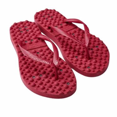 Imagem de Sandália Massageadora Ortopédica Glamour Magnética Blessed Life (Marsala, BR, Adulto, Faixa Numérico, M, 35, 36)