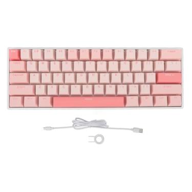 Imagem de Teclado Mecânico 60%, Teclado para Jogos Com Fio Com Interruptor Azul, RGB Retroiluminado Compacto 61 Teclas USB C Teclado de Computador Com Fio Chave Completa Hot Swappable para