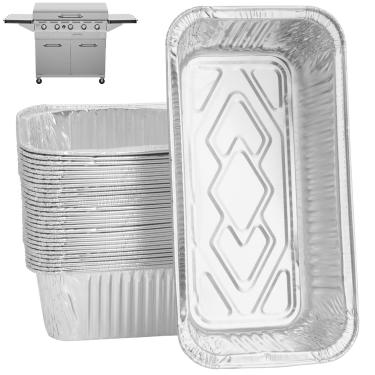 Imagem de WEBROIL Forro de bandeja coletora para membros Mark Griddle G70301-1 G70302-1 990001978 980368270, Members Pro-Series 5 queimadores e 4 bocas peças de substituição descartáveis de alumínio para chapa