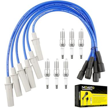 Imagem de MOAUTO Conjunto de 6 velas de ignição de irídio com conjunto de fios 5019593AA 53188 RC-CRX070S compatível com Chrysler Dodge Pacifica Town Country Voyager Grand Caravan Routan - V6 3.3L
