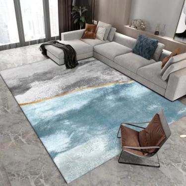 Imagem de Tapete cinza claro verde estilo moderno decoração de sala de estar tapete grande sofá cabeceira área tapetes quarto sala, flanela 5.100 x 160 cm 39,4 x 63 pol.