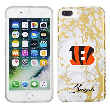 Imagem de Prime Brands Group Capa de celular para Apple iPhone 8 Plus/7 Plus/6S Plus - Branco/Ouro - Cincinnati Bengals licenciado pela NFL