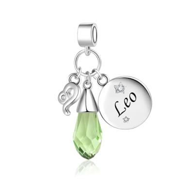 Imagem de MiiFort Pingentes brilhantes do signo do zodíaco para pulseiras Pandora Charms Moments, One Size, Cobre, Sem Pedra Preciosa