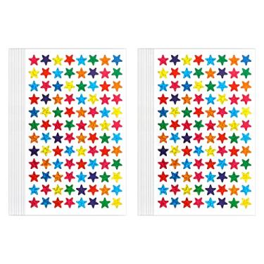 Imagem de BOEIAC 1440 PCS Adesivos Rainbow Star, Adesivos Holográficos para Recompensa Infantil, 15 Folhas 8 Cores Pequeno Adesivo Planejador Escolar, Tabela de Comportamentos, Material para Professores de Sala