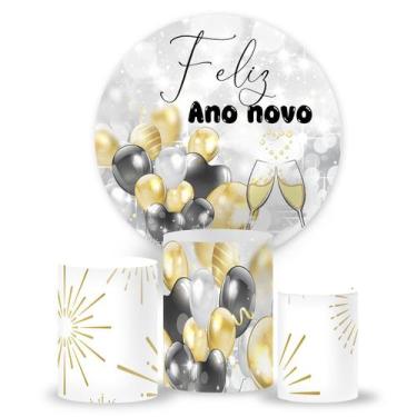 Imagem de Kit Painel de Festa ano novo, Painel Redondo ano novo, Trio Veste Fáci