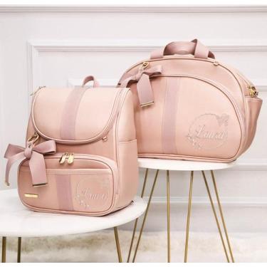 Imagem de Kit Bolsa Maternidade Tema Arco Florido 2 Peças Personalizado - Eduard