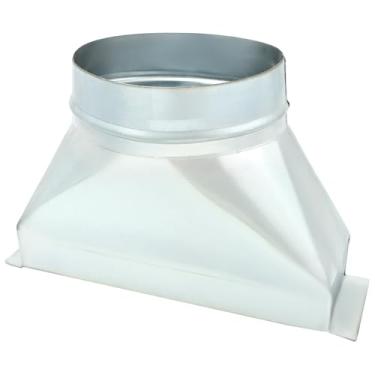 Imagem de QWORK Encaixe de transição de tubo de duto HVAC de alumínio, transição galvanizada de 3-1/10.2 cm x 25.4 cm x 15.2 cm - duto redondo para retangular, para sistemas de ventilação