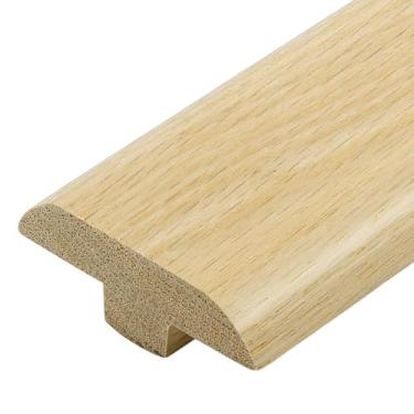 Imagem de CroBlissful 5.1 cm Solid Red Oak T-Molding 3/10.2 cm High Interior Threshold Wood Overlap Threshold Threshold Doorways Reducer Threshold, 3 FT Long