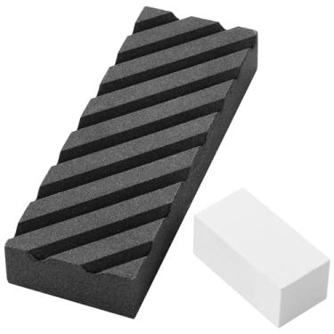 Imagem de Angerstone – Conjunto de duas pedras de afiar grossas/finas – achatador de duas pedras – Fixador de pedras com ranhuras para renivelar qualquer pedra de trigo, pedras de óleo, pedras aquáticas