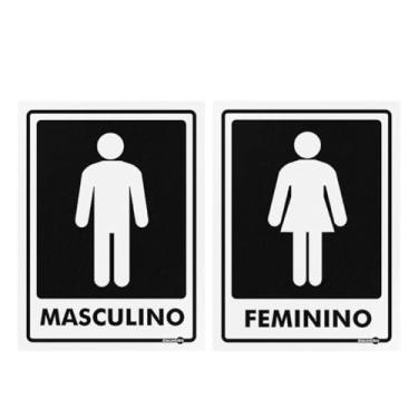Imagem de Placas de Sinalização Banheiro, Masculino e Feminino 15x20
