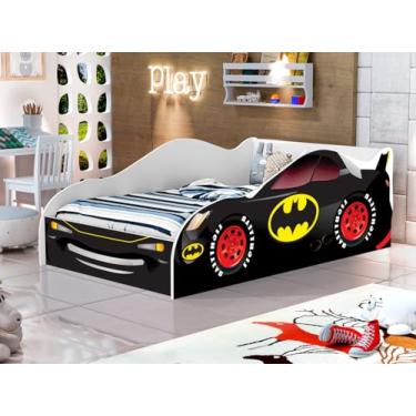 Imagem de Mini Cama Carro Infantil Meninos Adesivada Personagens 100% MDF (Homem Morcego)