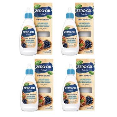 Imagem de Kit 4 Adoçante Eritritol Líquido Gotas 65ml - Zero-Cal - Hypera