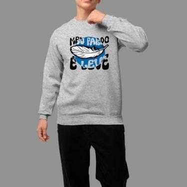 Imagem de Moletom Gola Careca Basico Masculino Casual Moda Religioso Tecido Maci