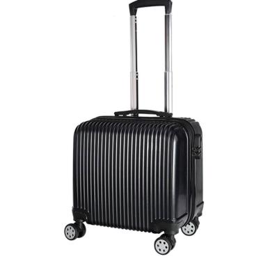 Imagem de Mala De Viagem De Bordo Abs Com Alça E Carrinho Preta Leve Resistente E Prática Nome Do Desenho:nervuras