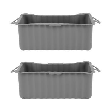 Imagem de GRCFUMO 2PCS Silicone Grease Drip Pan, forros de copo de graxa acidentados, Bandeja de Greia de Liner Grill apanhador de graxa reutilizável para acampamento churrasco (Cinza)