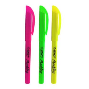 Imagem de Marca Texto Colorido Kit Com 3 Unidades Cores Vivas Bic