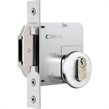 Imagem de Fechadura Silvana 4500 Porta Correr Roseta Redonda Inox - 95026