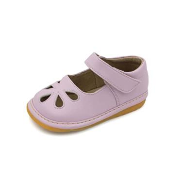 Imagem de Little Mae's Boutique Sapatos Mary Jane Brancos, Pretos, Marrom, Rosa ou Roxo Squeaky para Meninas Crianças, Tênis de Caminhada Ideal para Bebês, Tênis Removível, Light Pink, 9 Toddler