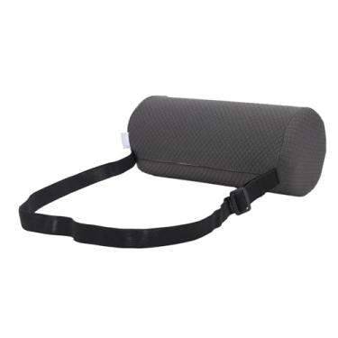 Imagem de Almofada de suporte de rolo lombar, confortável, boa absorção de suor, sem linha, almofada de rolo lombar para a região lombar para o carro (cinza)