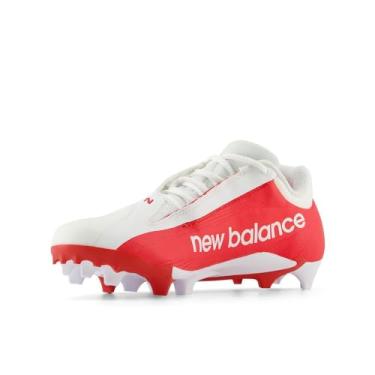 Imagem de New Balance Sapato de lacrosse unissex adulto Burnx4, Branco/Vermelho, 9.5 Women/8 Narrow Men