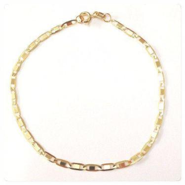 Imagem de Pulseira Masculina Piastrine Maciça 20cm Ouro 18k - DR Jóias