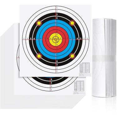 Imagem de Fainne Alvos de alcance de tiro de papel de 200 folhas para pistola de 30,5 x 30,5 cm, papel alvo de alta visibilidade, para acessórios de caça, uso interno e externo, prática de tiro (circular)