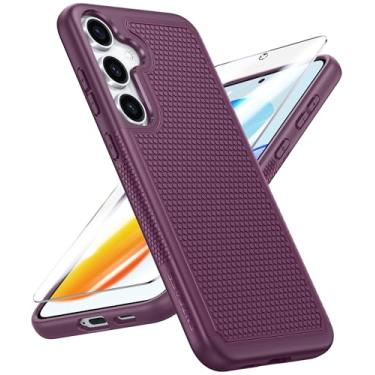 Imagem de FNTCASE Capa para Samsung Galaxy S25-Plus: Capa protetora de telefone resistente de camada dupla S24-Plus à prova de choque robusta com textura antiderrapante - amortecedor de proteção contra quedas
