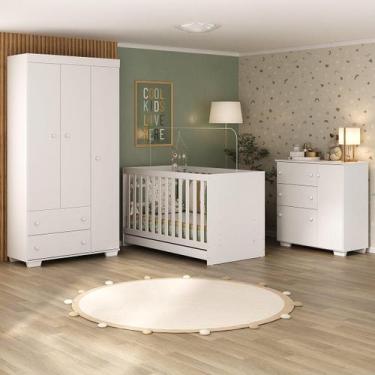 Imagem de Quarto Infantil Completo Algodão Doce Multimóveis MP4252, Branco
