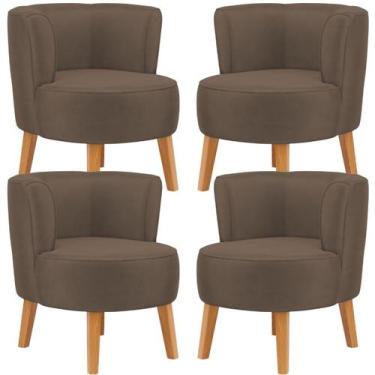 Imagem de Conjunto 4 Cadeiras Estofadas para Sala de Espera Confortavel Tecido V